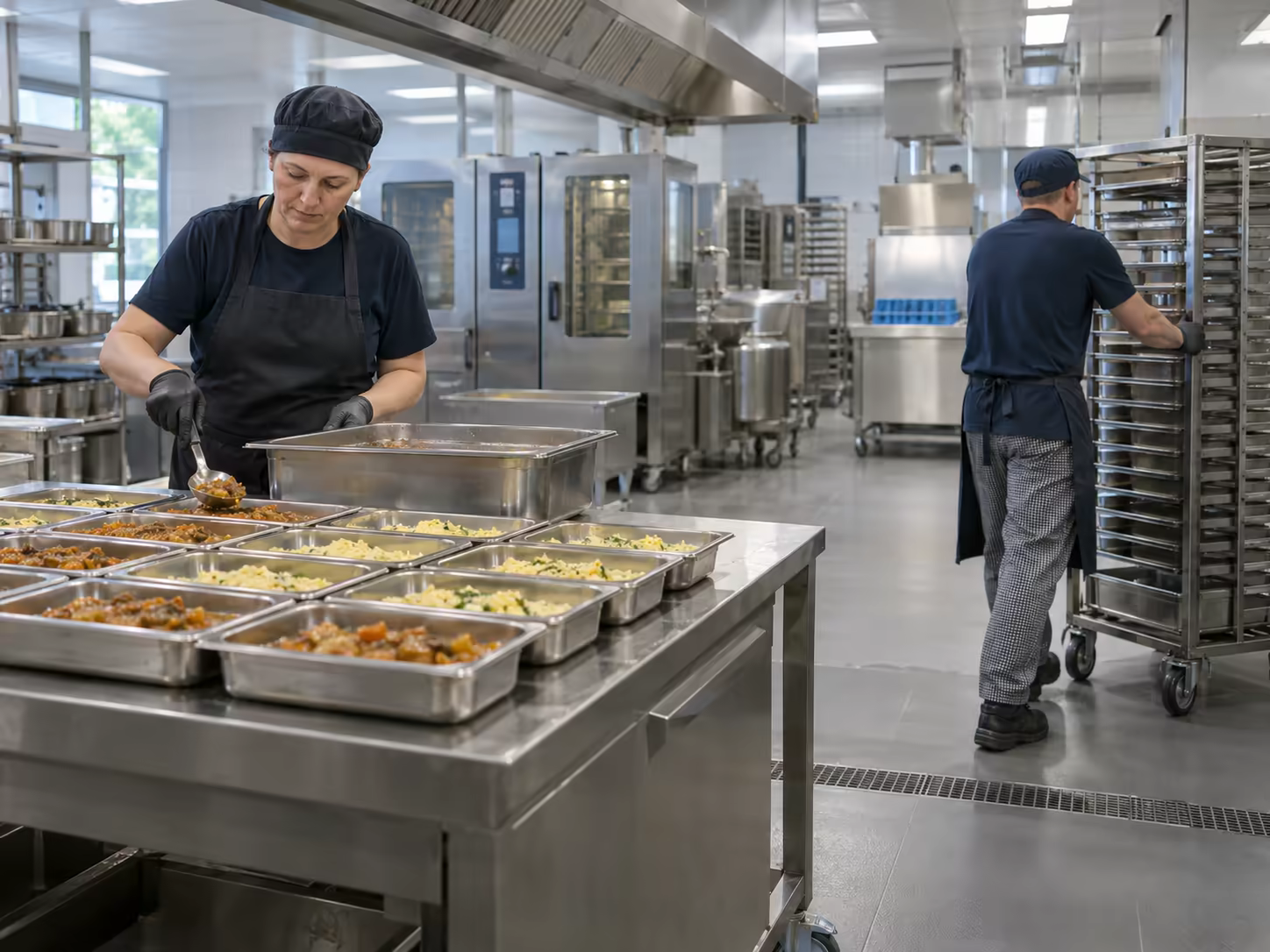 Küche eines Cateringunternehmens