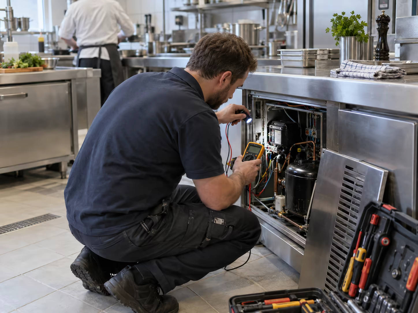 Diagnose an Großküchentechnik